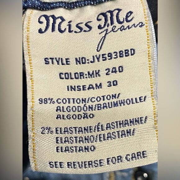 Miss Me Signature Rise Bootcut Jeans Size 25x28 Dark Wash Stretch EUC - Picture 4 of 11